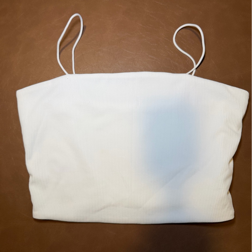 SHEIN Ribbed White Tube Top